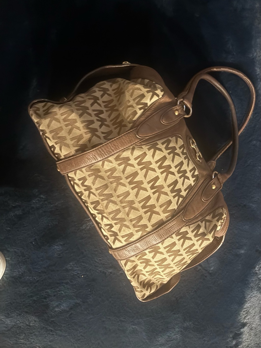 Michael Kors Beige and Brown Signature MK Tote